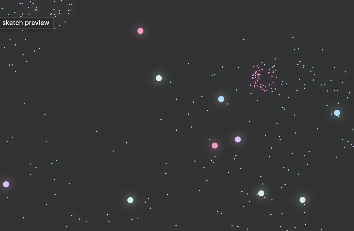 I took inspiration from my cannonball project as my original idea was to make fireworks so this time I made even more that appear when I click