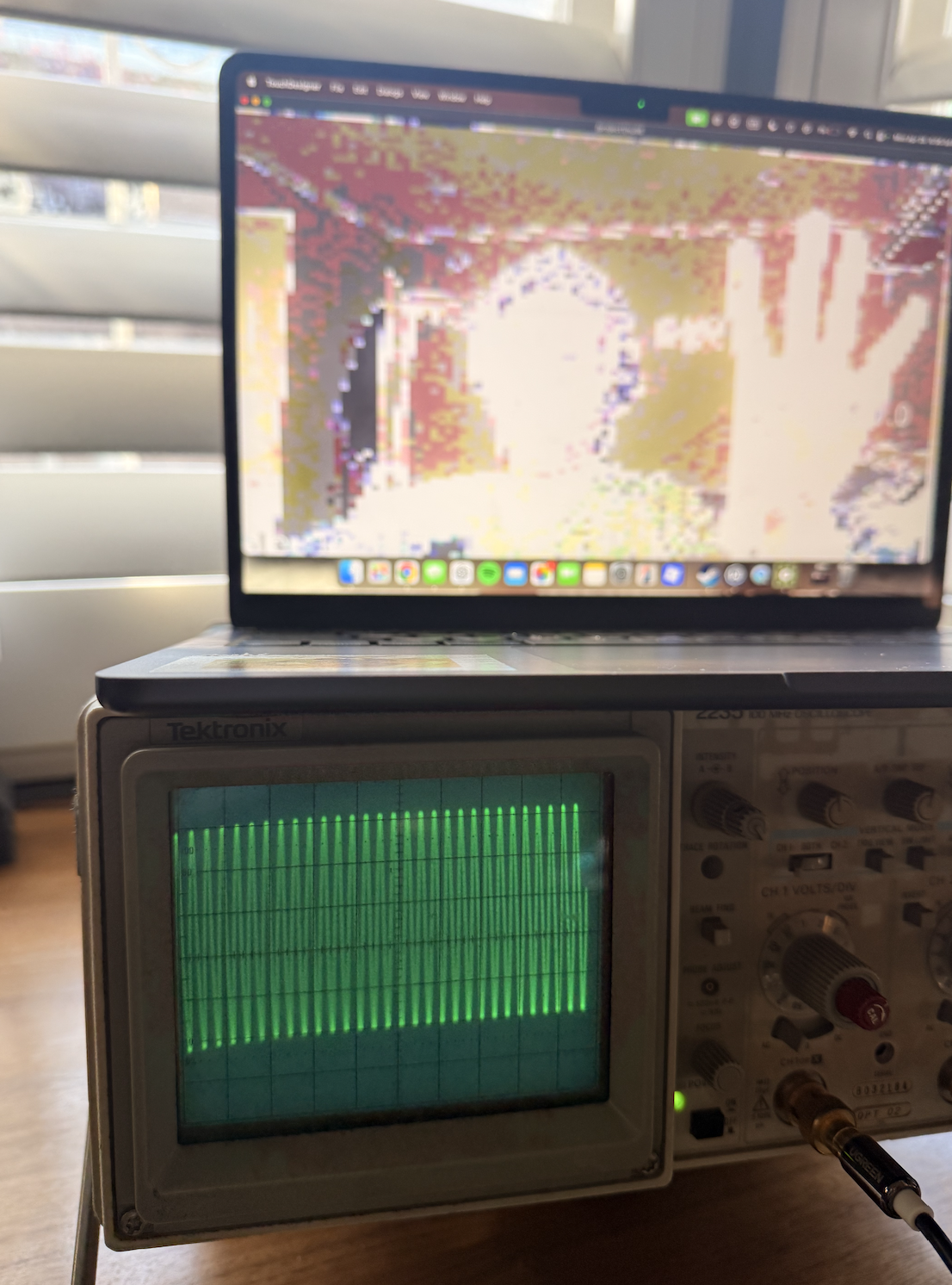 'control' was an exploration of TouchDesigner and how you can change video effects with hand tracking. By pinching your fingers, it changes video/audio output, resulting in a artwork built around interactivity.